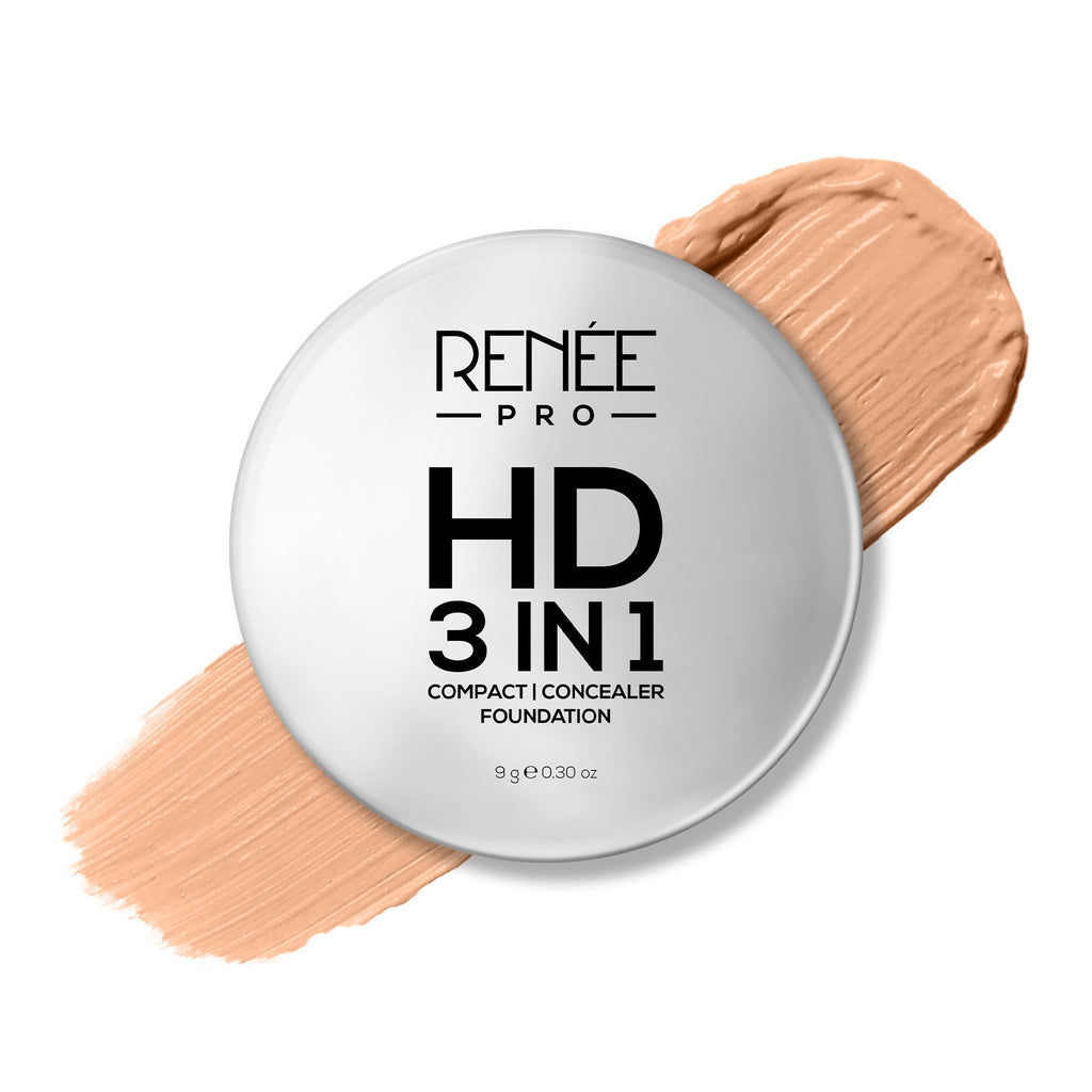 RENEE Pro HD 3-IN-1 Compact, Works as Concealer, Foundation & Powder With SPF 20, 9 g
