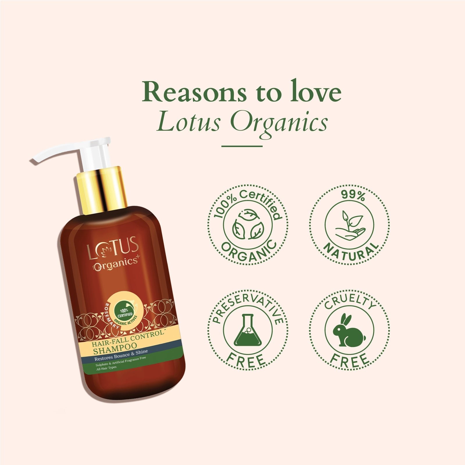 Lotus Organics+ Hair Fall Control Shampoo