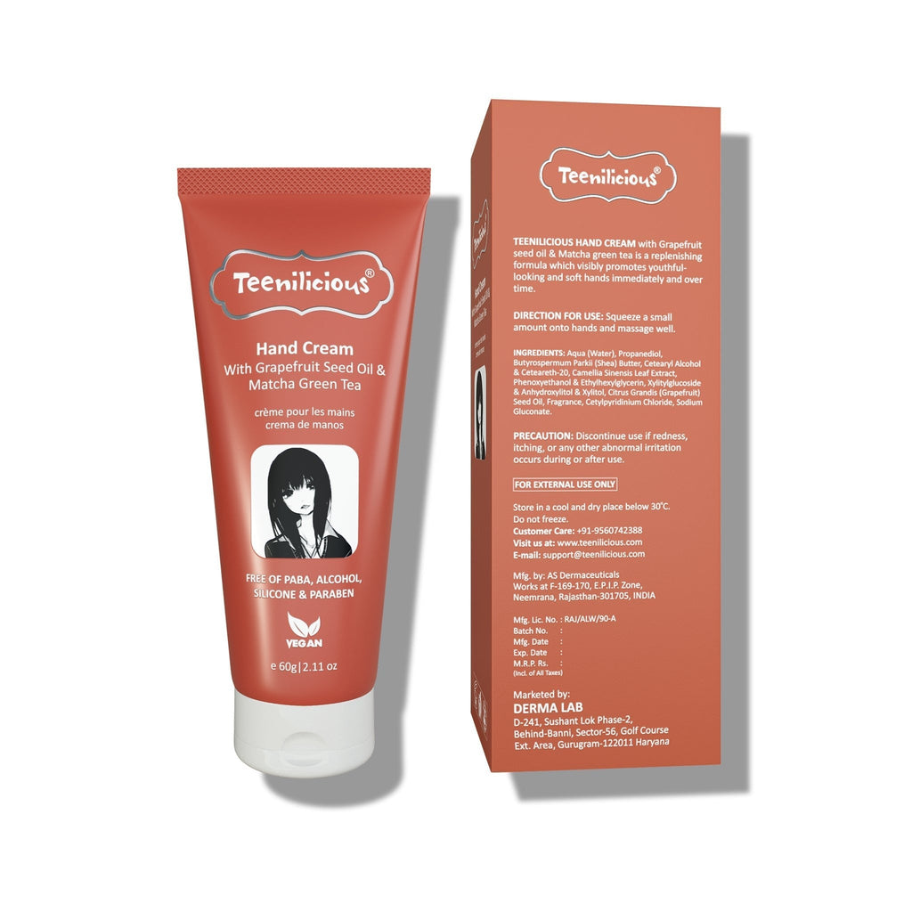 Fixderma Teenilicious Hand Cream For Dry Hands With Grapefruit seed Oil & Matcha Green Tea