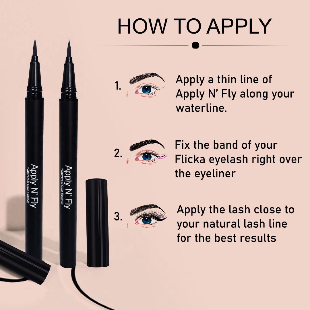 Flicka Apply N’ Fly - Eyelash Glue + Eyeliner