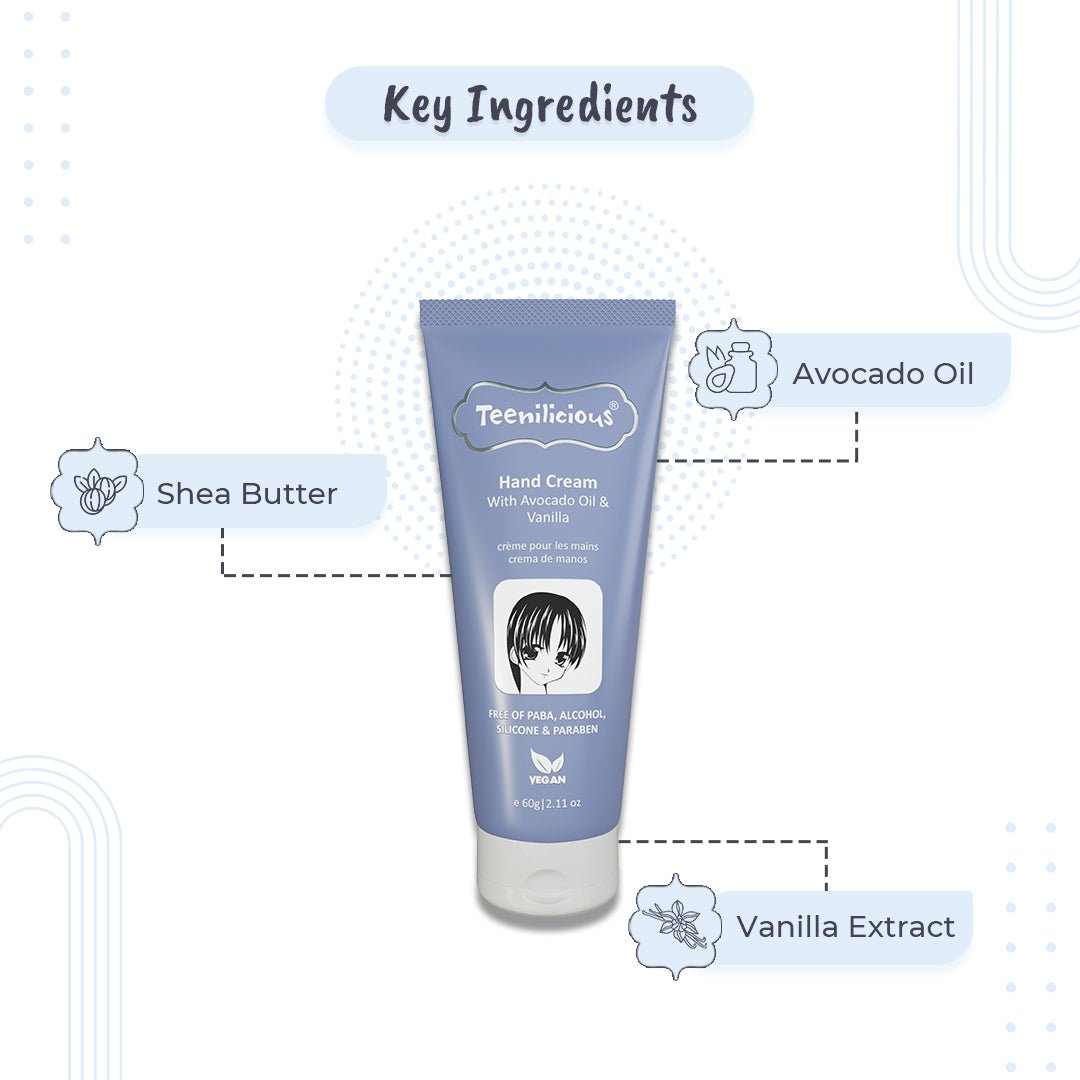 Fixderma Teenilicious Hand Cream With Avocado Oil & Vanilla - Hand Cream For Dry Hands