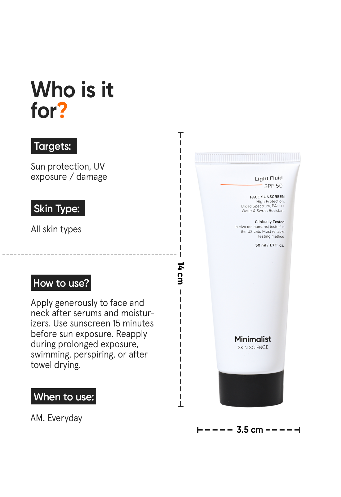 Minimalist Light Fluid SPF 50 Sunscreen