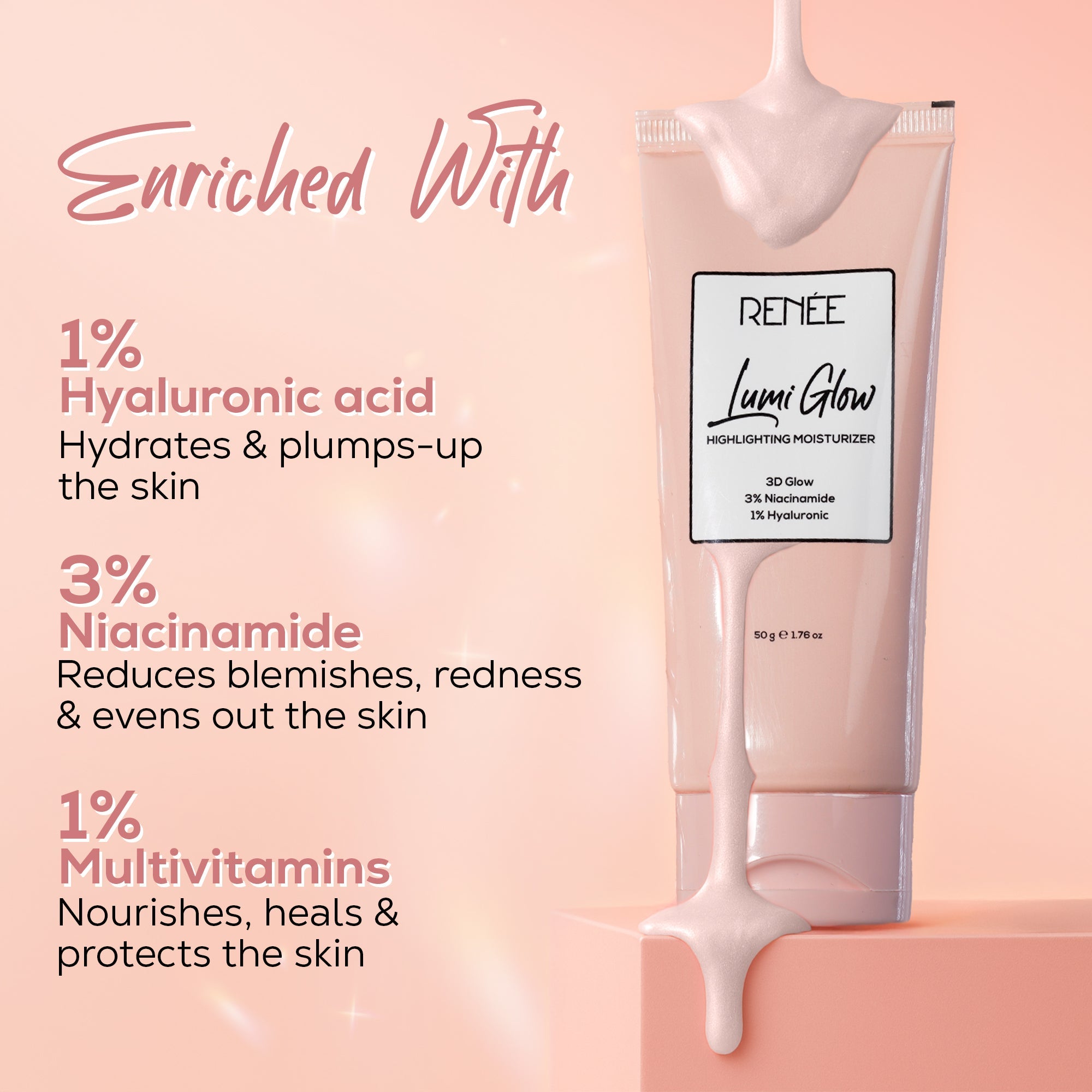 Renee Midnight Kohl Kajal & Lumi Glow Highlighting Moisturizer Cream Combo