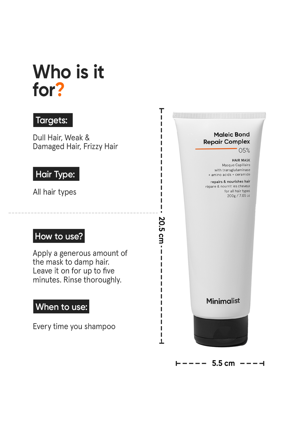 Minimalist Maleic Bond Repair Complex 5% Hair Mask