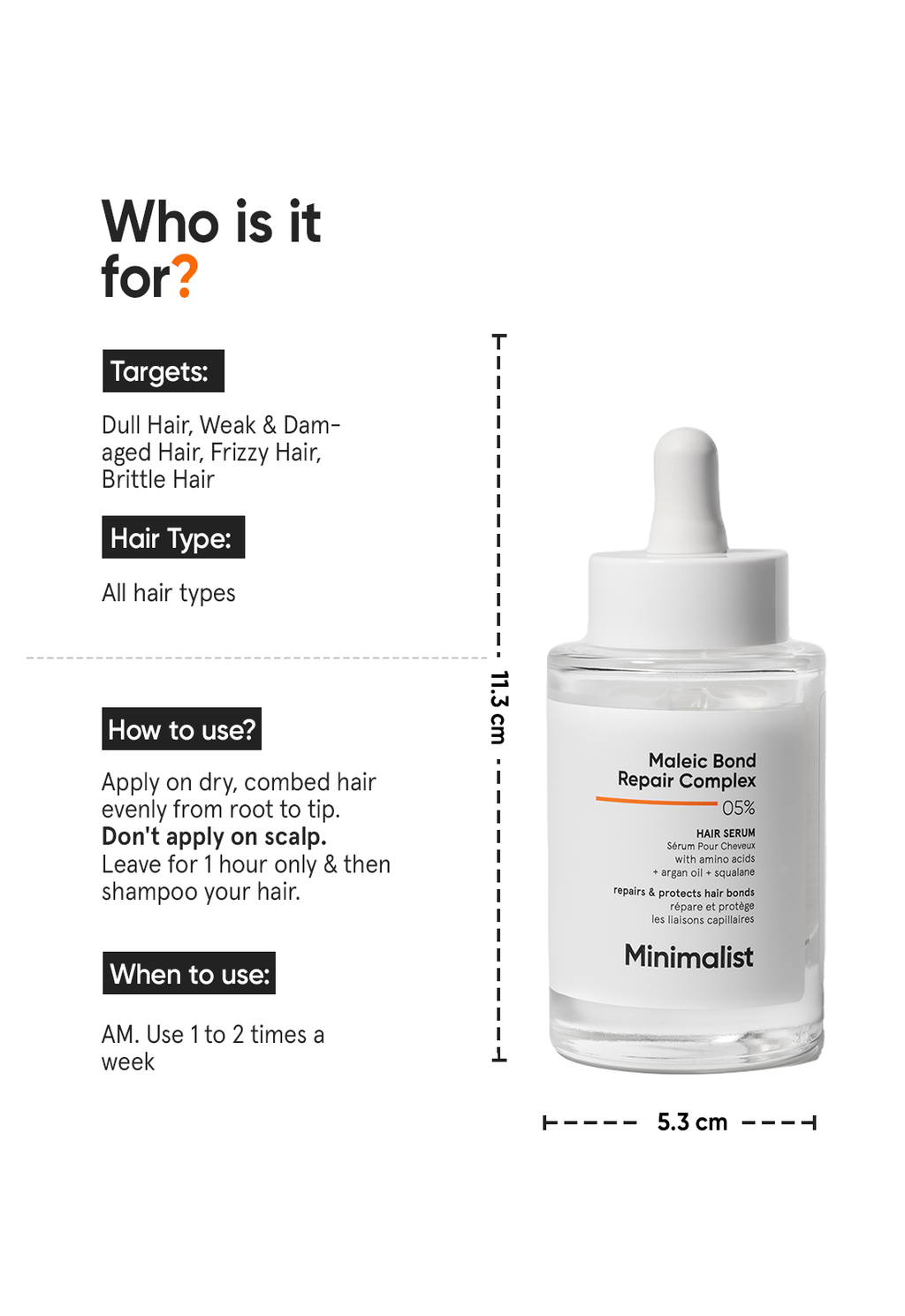 Minimalist Maleic Bond Repair Complex 5% Hair Serum