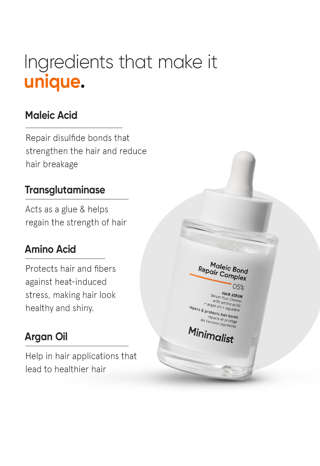 Minimalist Maleic Bond Repair Complex 5% Hair Serum