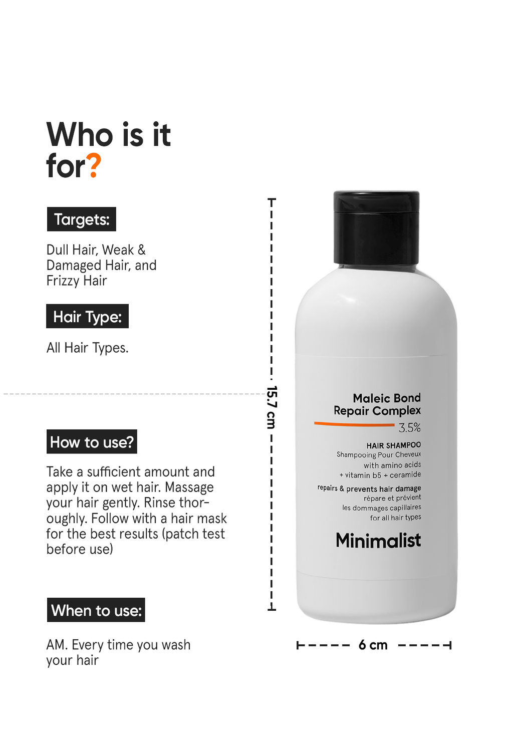 Minimalist Maleic Bond Repair Complex 3.5% Hair Shampoo