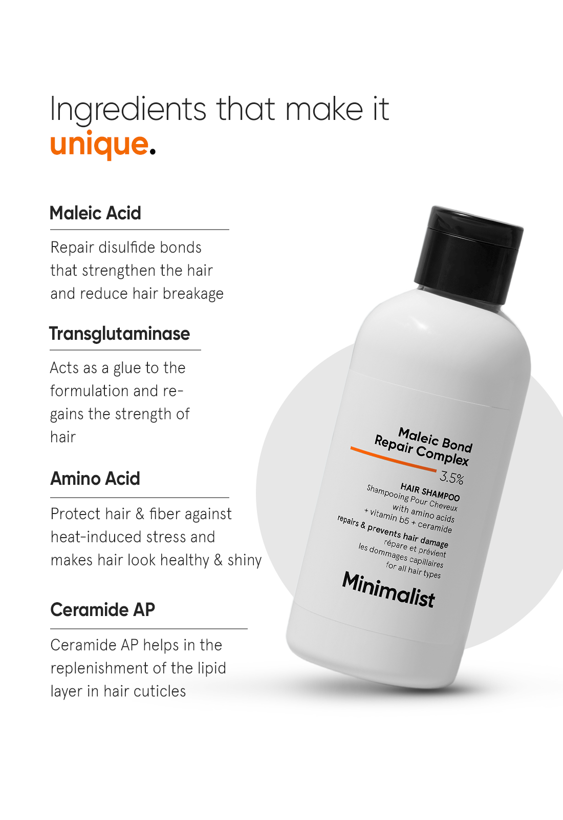 Minimalist Maleic Bond Repair Complex 3.5% Hair Shampoo