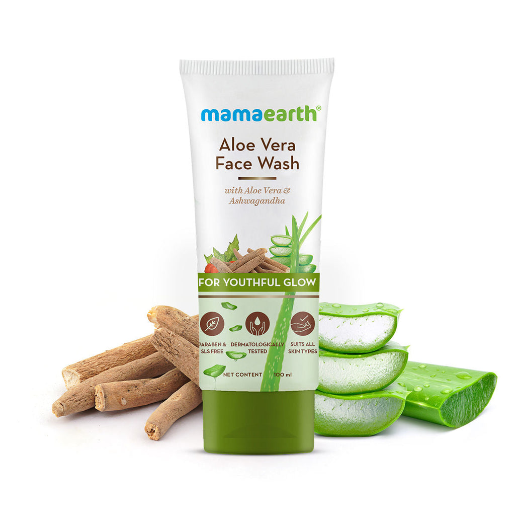 Mamaearth Aloe Vera Face Wash With Aloe Vera & Ashwagandha For A Youthful Glow