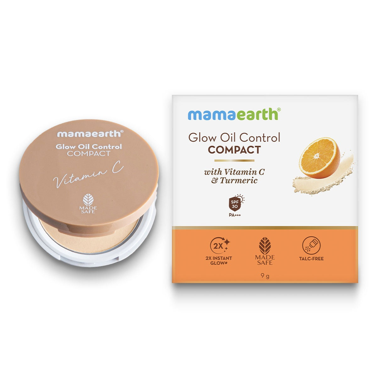 Mamaearth Glow Oil Control Compact SPF 30 With Vitamin C & Turmeric