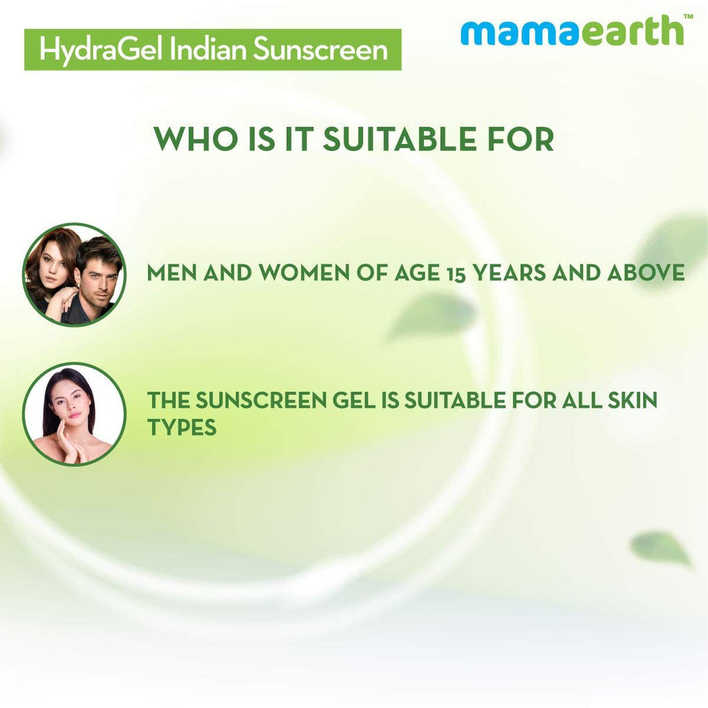 Mamaearth HydraGel Indian Sunscreen SPF 50, with Aloe Vera & Raspberry, for Sun Protection