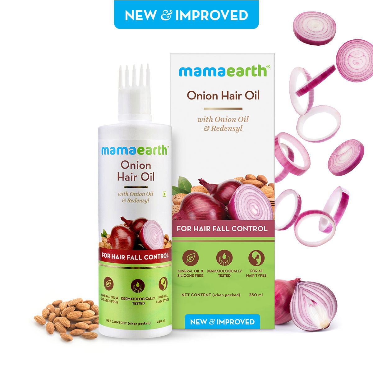 Mamaearth Onion Oil For Hair Regrowth & Hair Fall Control With Redensyl 250ml