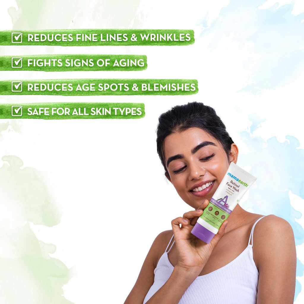 Mamaearth Retinol Face Wash With Retinol & Bakuchi For Fine Lines And Wrinkles
