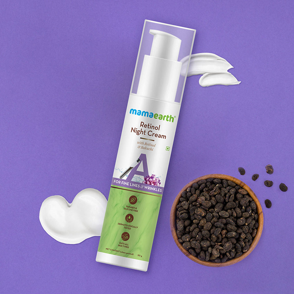 Mamaearth Retinol Night Cream With Retinol & Bakuchi For Fine Lines & Wrinkles