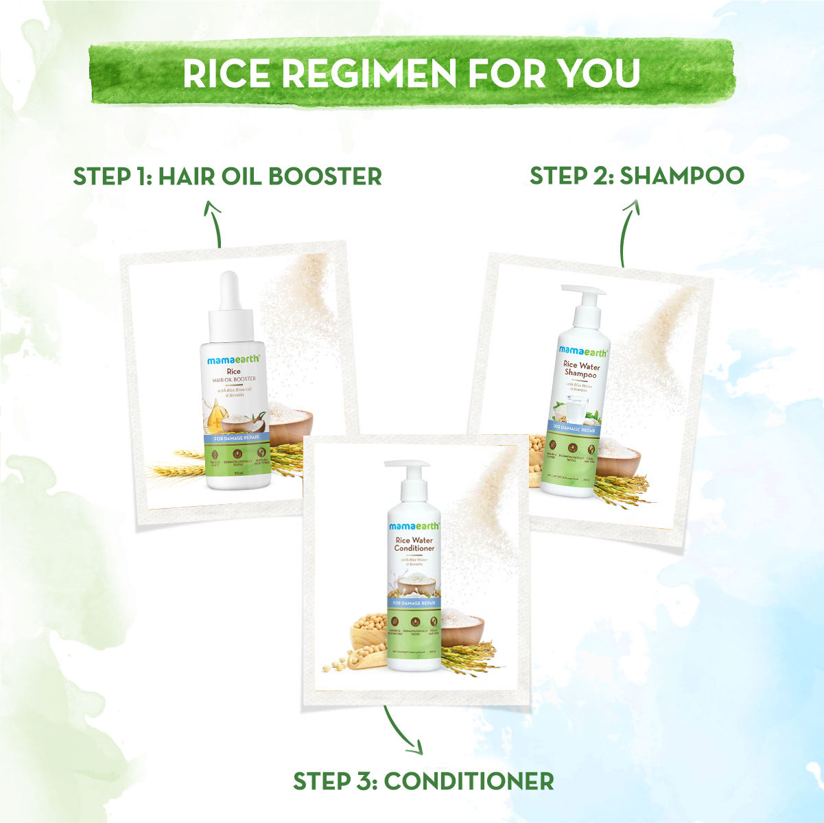 Mamaearth Rice Hair Oil Booster With Rice Bran Oil & Keratin For Damage Repair