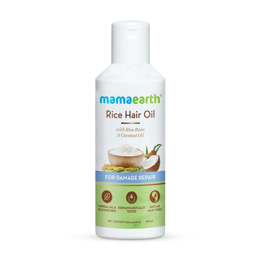 Mamaearth Rice Hair Oil With Rice Bran And Coconut Oil