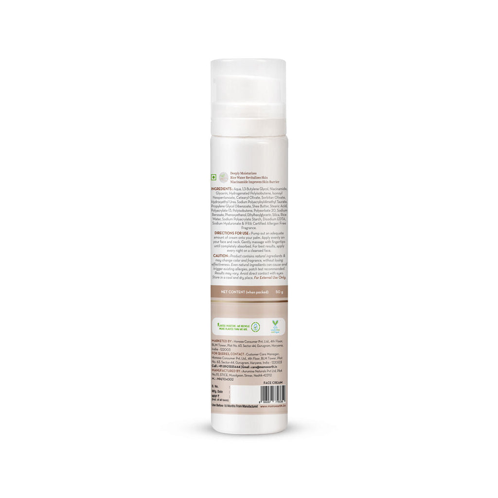 Mamaearth Rice Night Cream For Clear Skin With Rice Water & Niacinamide For Glass Skin