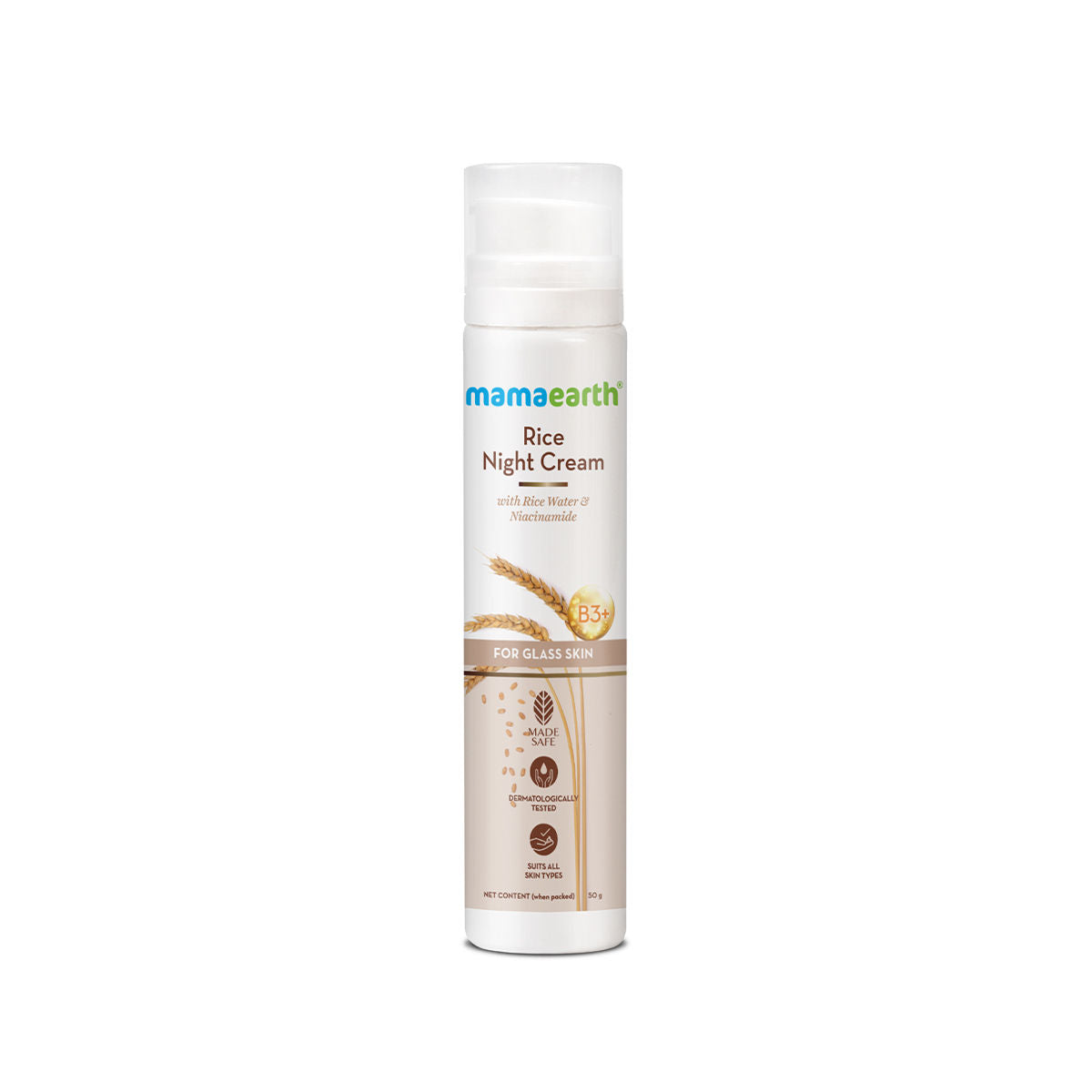 Mamaearth Rice Night Cream For Clear Skin With Rice Water & Niacinamide For Glass Skin