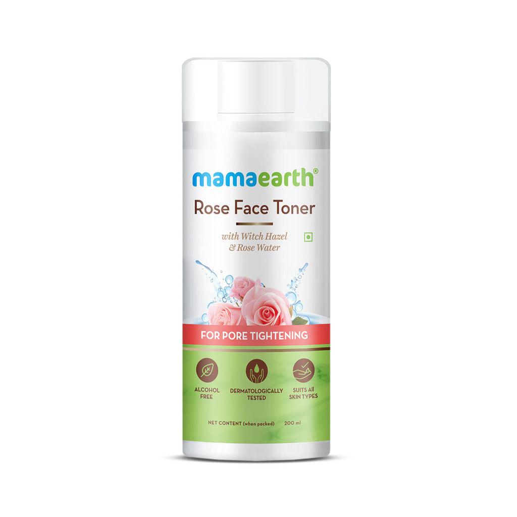 Mamaearth Rose Water Face Toner with Witch Hazel & Rose Water for Pore Tightening
