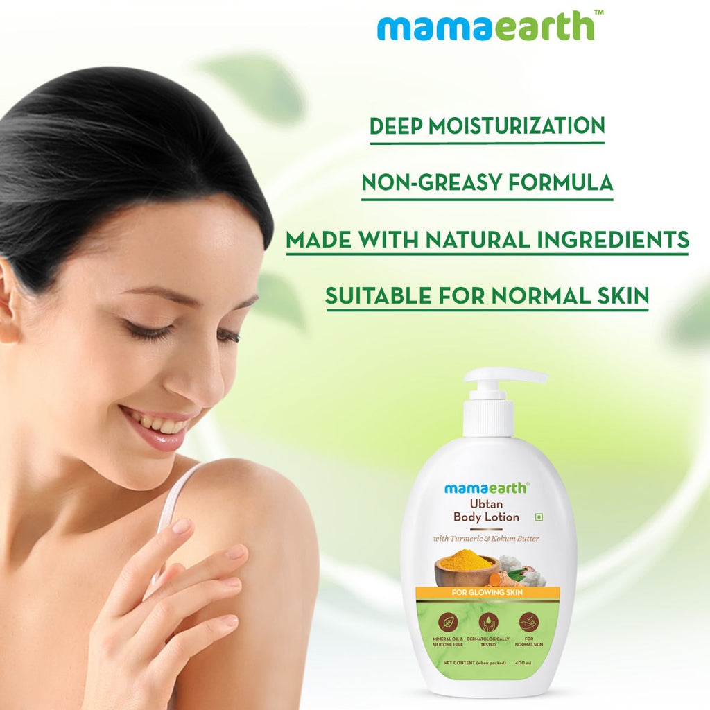 Mamaearth Ubtan Body Lotion with Turmeric & Kokum Butter for Glowing Skin