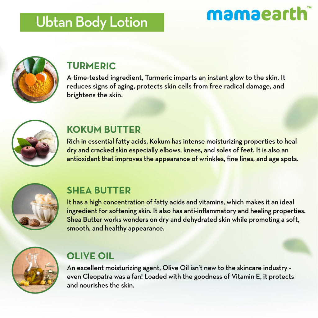 Mamaearth Ubtan Body Lotion with Turmeric & Kokum Butter for Glowing Skin