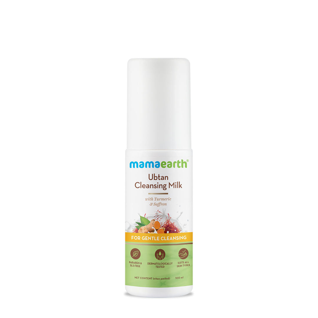 Mamaearth Ubtan Cleansing Milk For Face, With Turmeric & Saffron For Gentle Cleansing