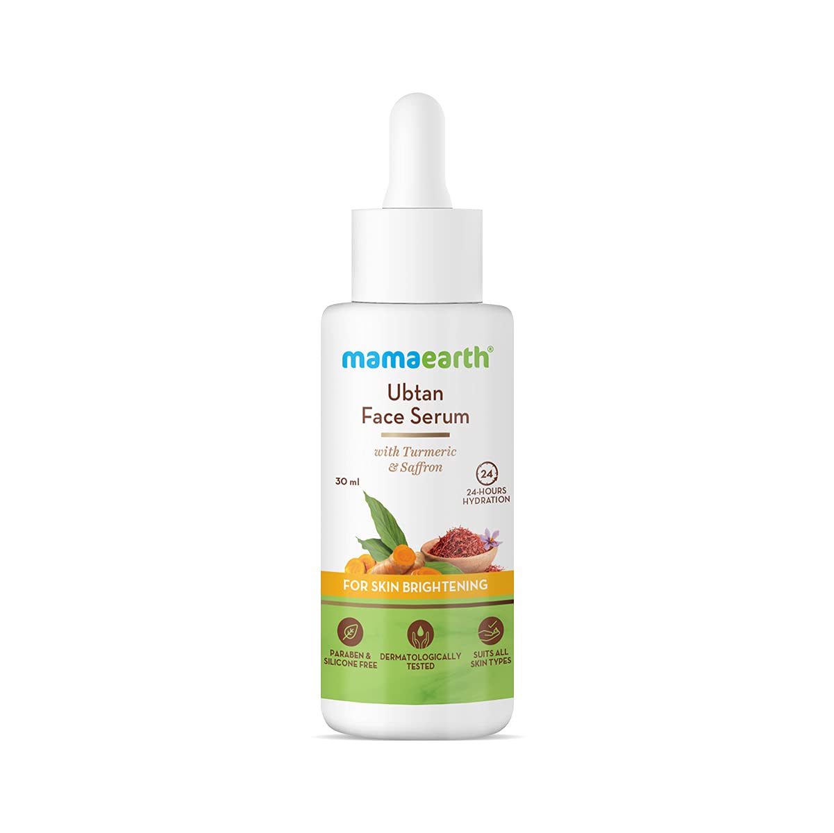Mamaearth Ubtan Face Serum For Glowing Skin, With Turmeric & Saffron For Skin Brightening