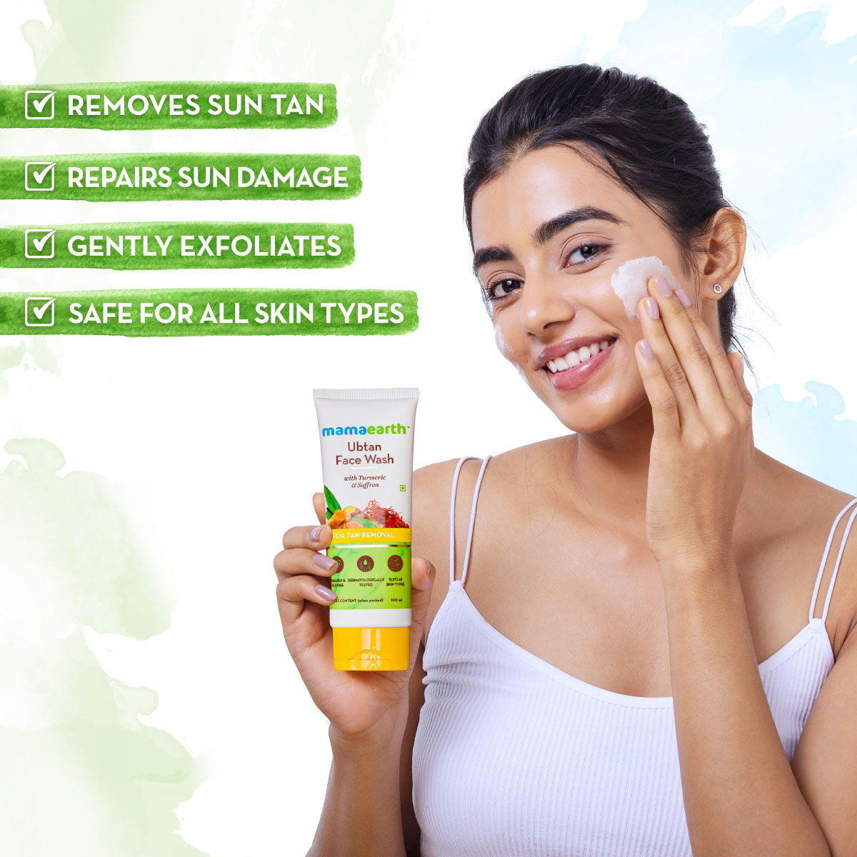 Mamaearth Ubtan Face Wash With Turmeric & Saffron For Tan Removal