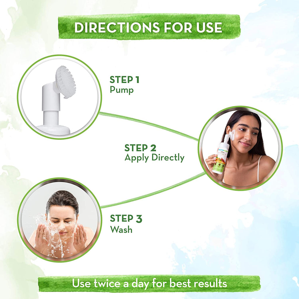 Mamaearth Ubtan Foaming Face Wash With Brush With Turmeric & Saffron For Tan Removal