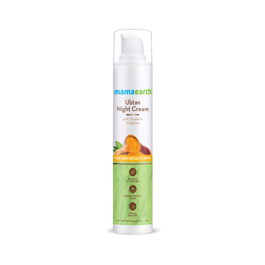 Mamaearth Ubtan Night Cream For Glowing Skin With Turmeric & Saffron For Skin Brightening