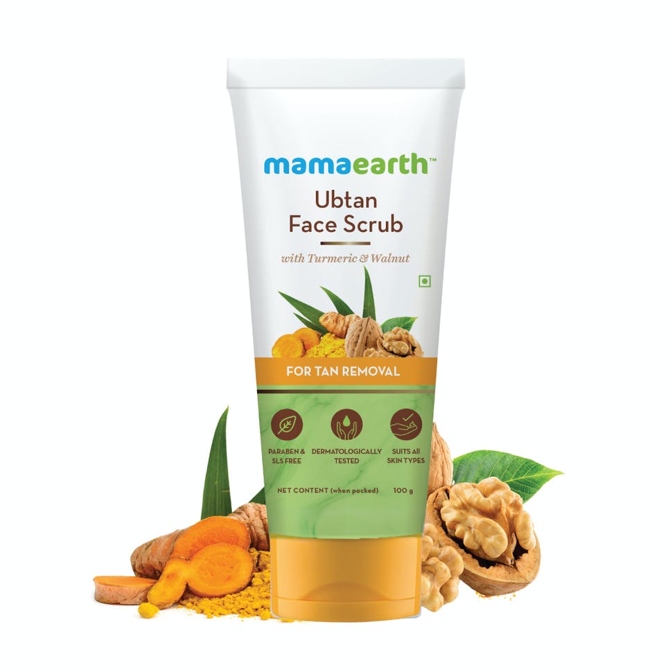 Mamaearth Ubtan Scrub For Face With Turmeric & Walnut For Tan Removal