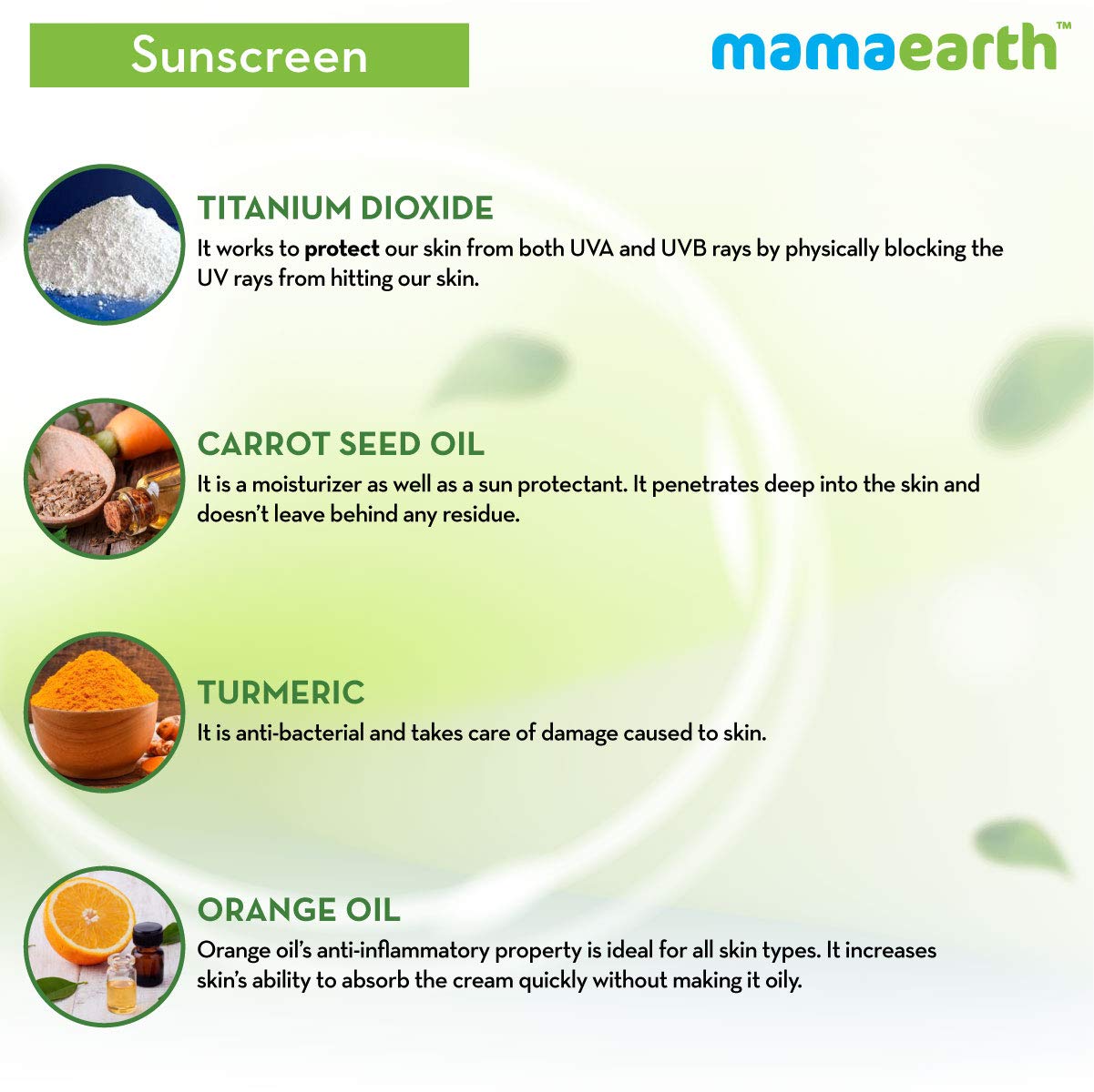 Mamaearth Ultra Light Indian Sunscreen SPF50 PA+++ With Turmeric & Carrot Seed