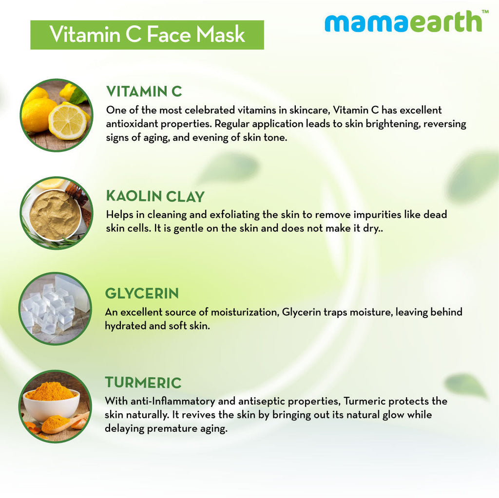 Mamaearth Vitamin C Face Mask with Kaolin Clay for Skin Illumination