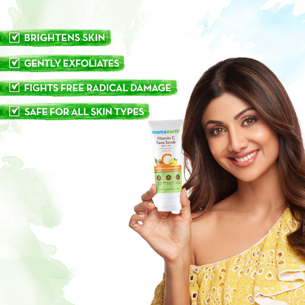 Mamaearth Vitamin C Face Scrub For Glowing Skin, With Vitamin C And Walnut For Skin Illumination