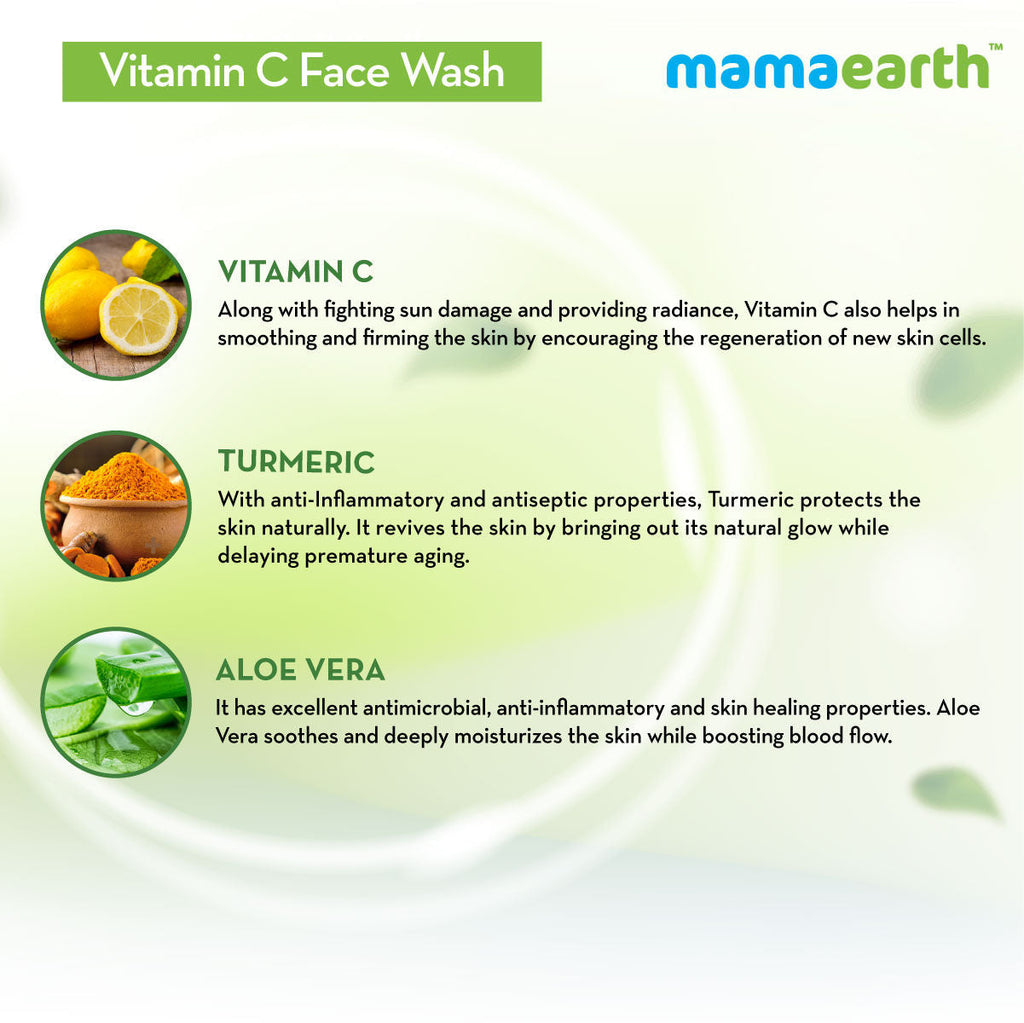 Mamaearth Vitamin C Face Wash With Vitamin C And Turmeric For Skin Illumination