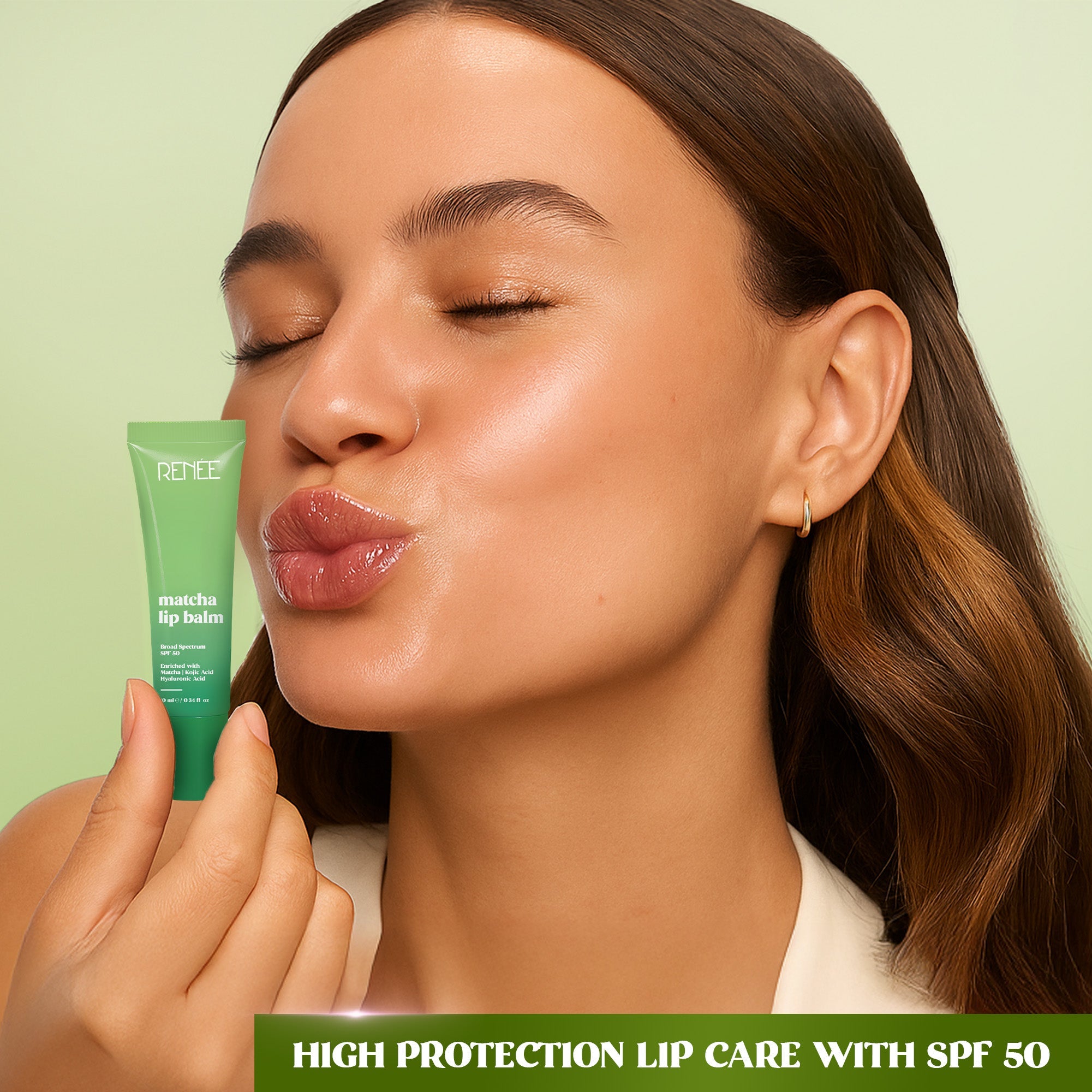 RENEE Matcha Lip Balm With SPF 50, 10 g