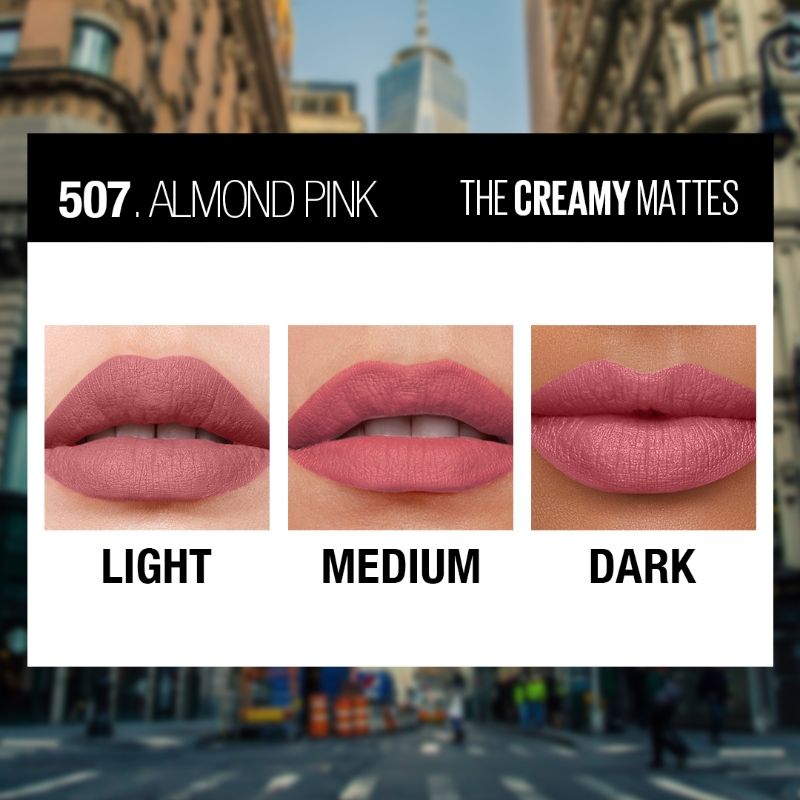 Maybelline New York Color Sensational Creamy Matte Lipstick - 507 Almond Pink