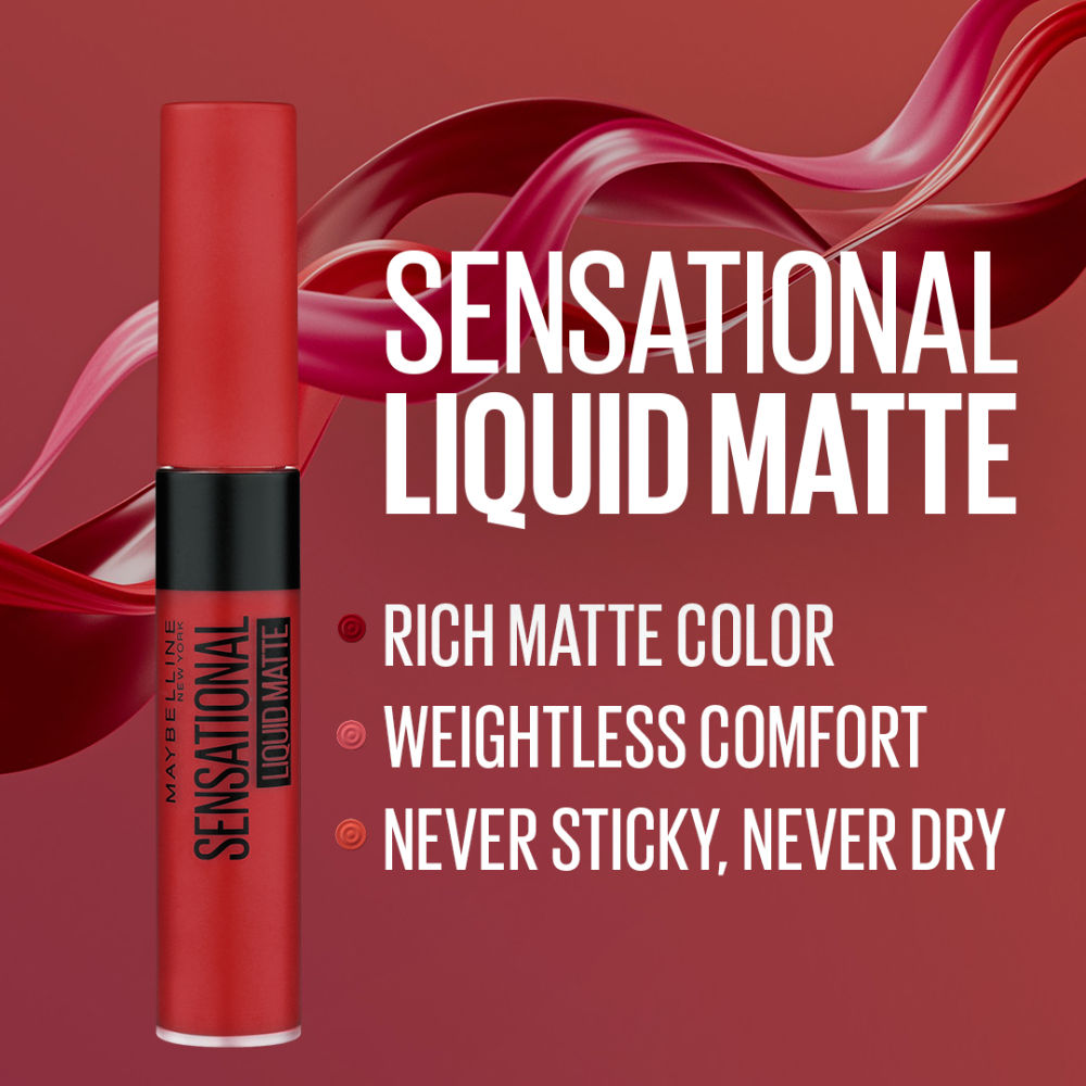 Maybelline New York Sensational Liquid Matte Lipstick - Touch of Spice + Red Serenade