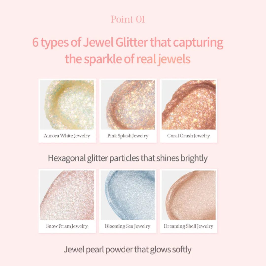 milktouch Fairy Jewel Eye Glitter #3 Coral Crush Jewelry - 7g