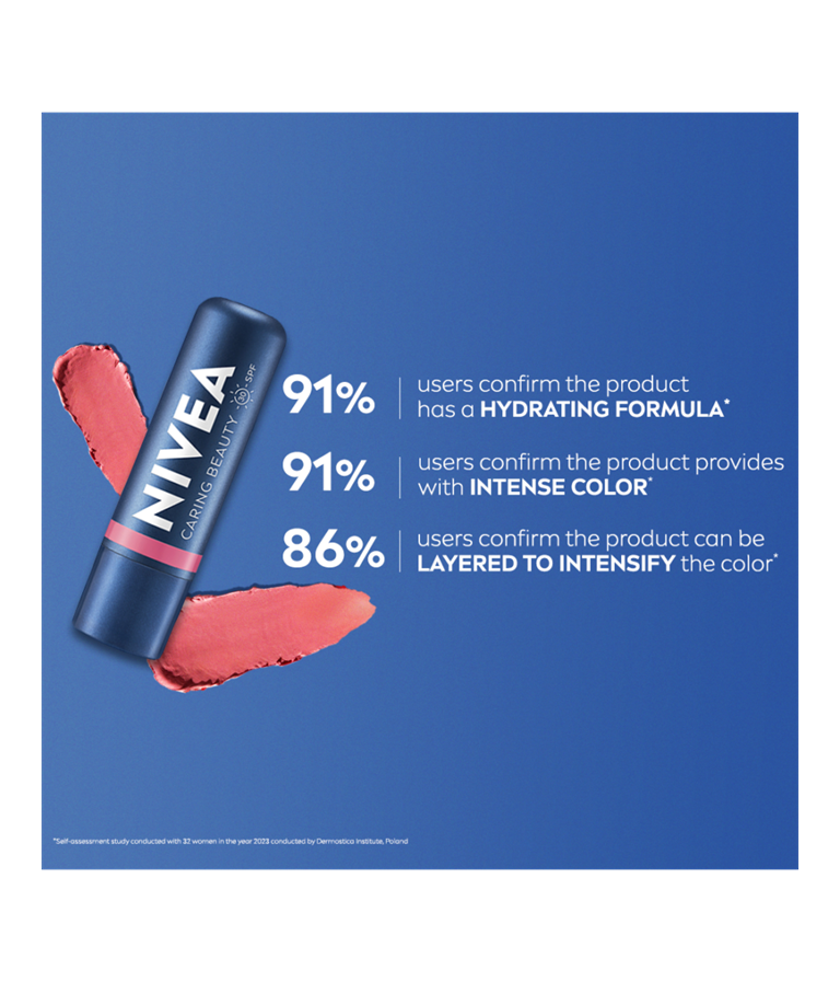 NIVEA Lip Caring Beauty ROSE Lip Balm | Lip & Cheek Tint with SPF 30