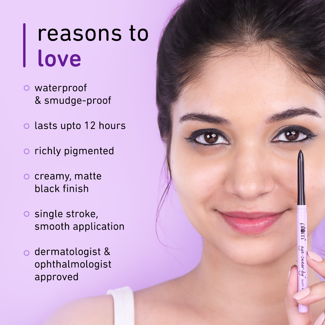 Plum Eye-Swear-By Kohl Kajal - Deep Black