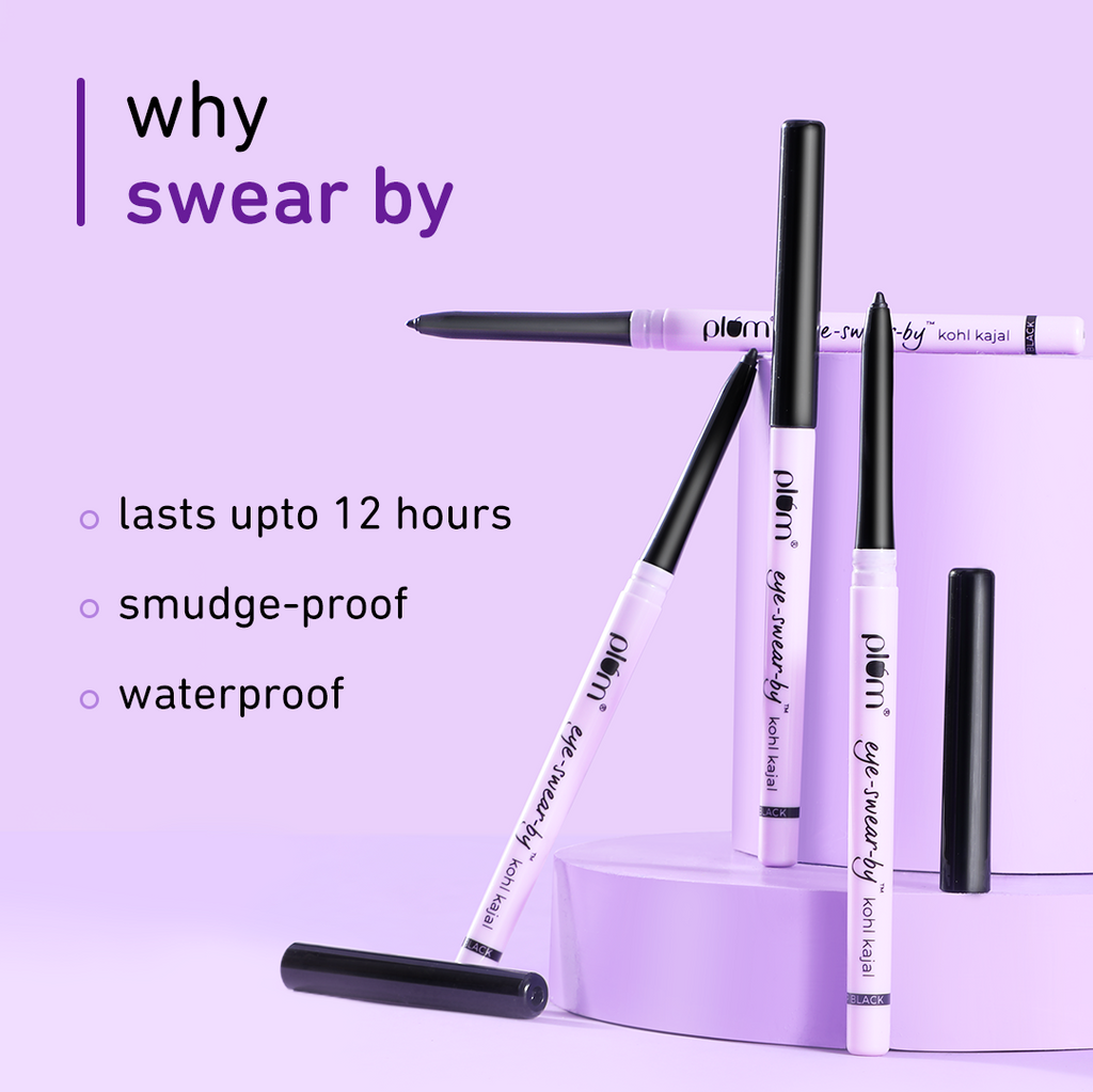 Plum Eye-Swear-By Kohl Kajal - Deep Black