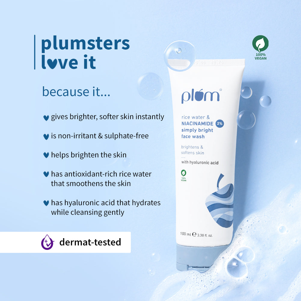 Plum 2% Niacinamide & Rice Water Face Wash