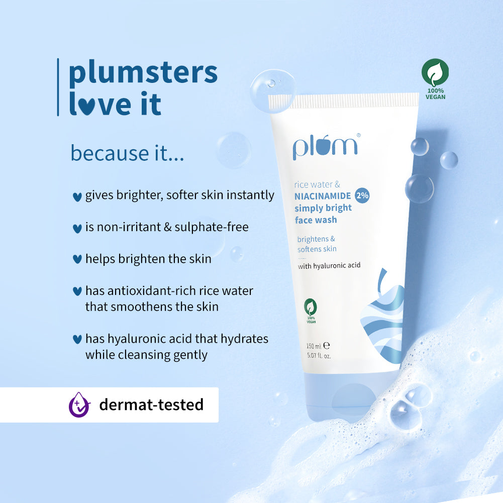 Plum 2% Niacinamide & Rice Water Face Wash