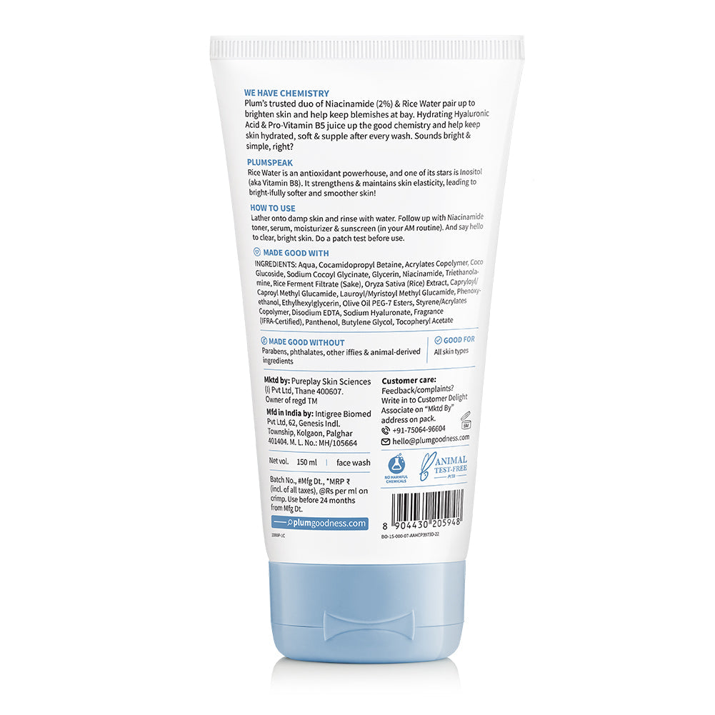 Plum 2% Niacinamide & Rice Water Face Wash