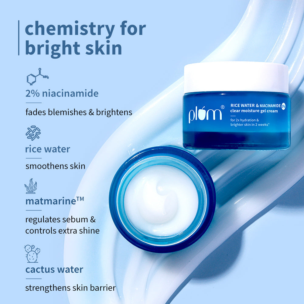 Plum 2% Niacinamide & Rice Water Brightening Gel Moisturizer