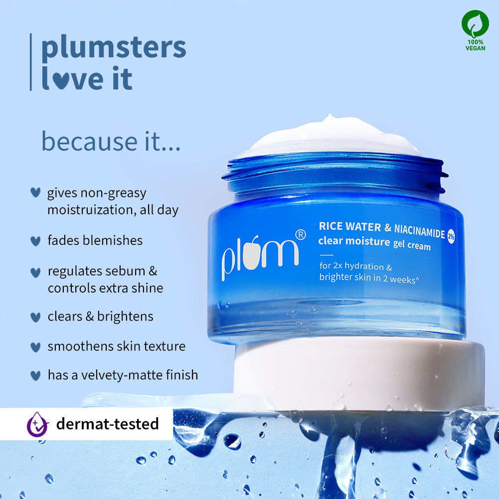 Plum 2% Niacinamide & Rice Water Brightening Gel Moisturizer