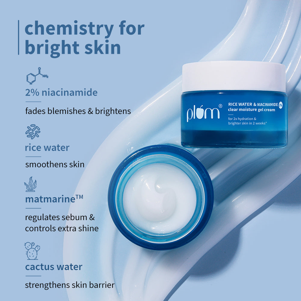 Plum 2% Niacinamide & Rice Water Brightening Gel Moisturizer