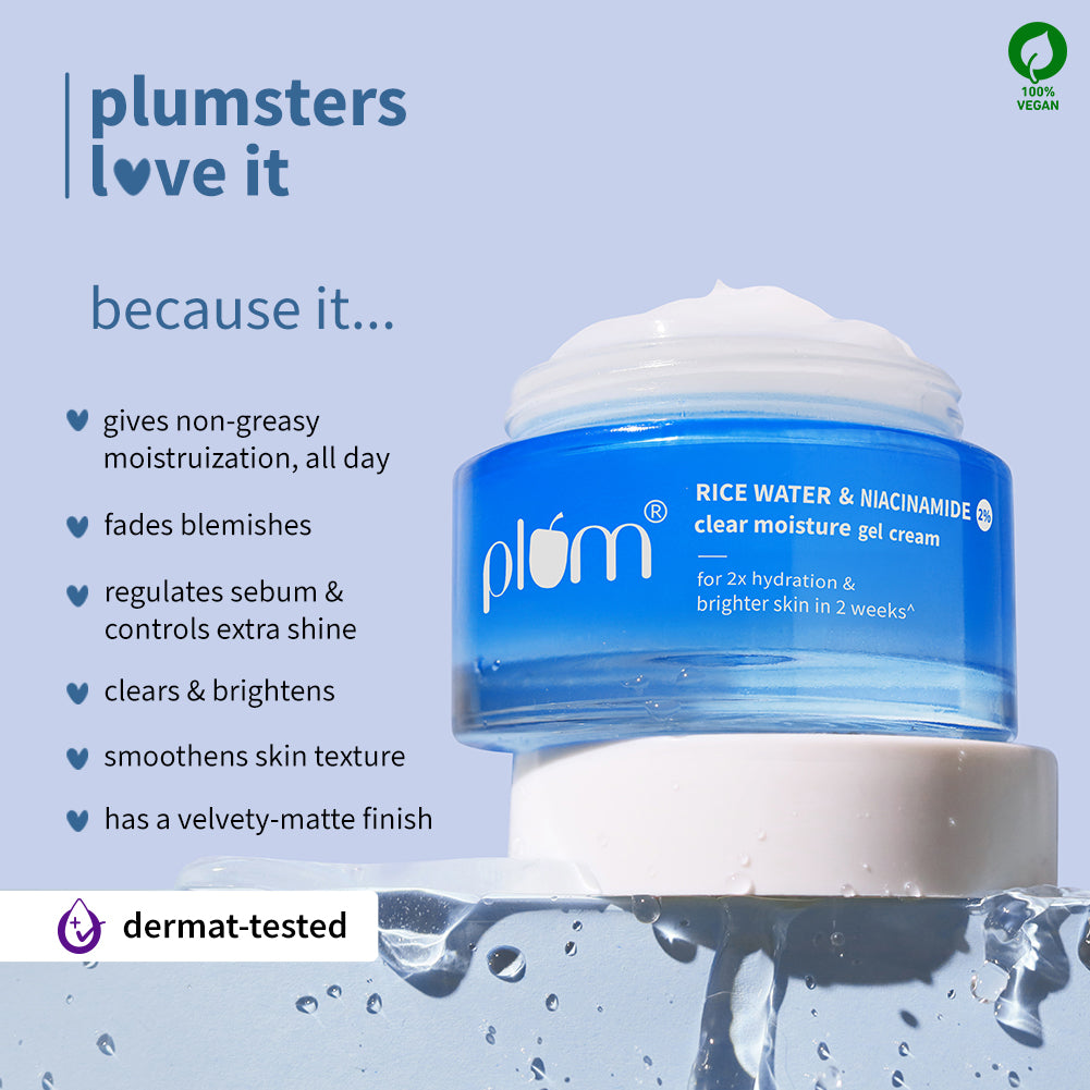 Plum 2% Niacinamide & Rice Water Brightening Gel Moisturizer