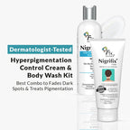 Fixderma Nigrifix Hyperpigmentation Control Cream & Body Wash Kit for Neck, Underarms & Knees